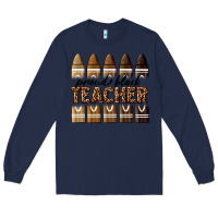 Navy proud black teacher Long Sleeve Tee - texasbilliewilder