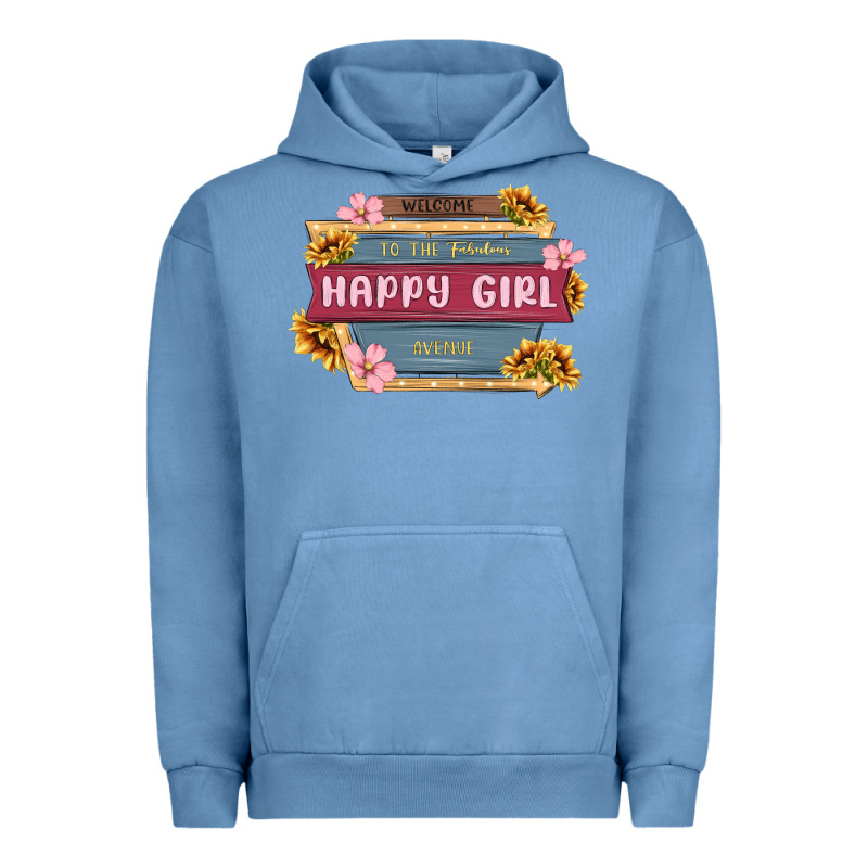 Welcome To The Fabulous Happy Girl Avenue Urban Hoodie by MaliasSmallBusiness | Teevron