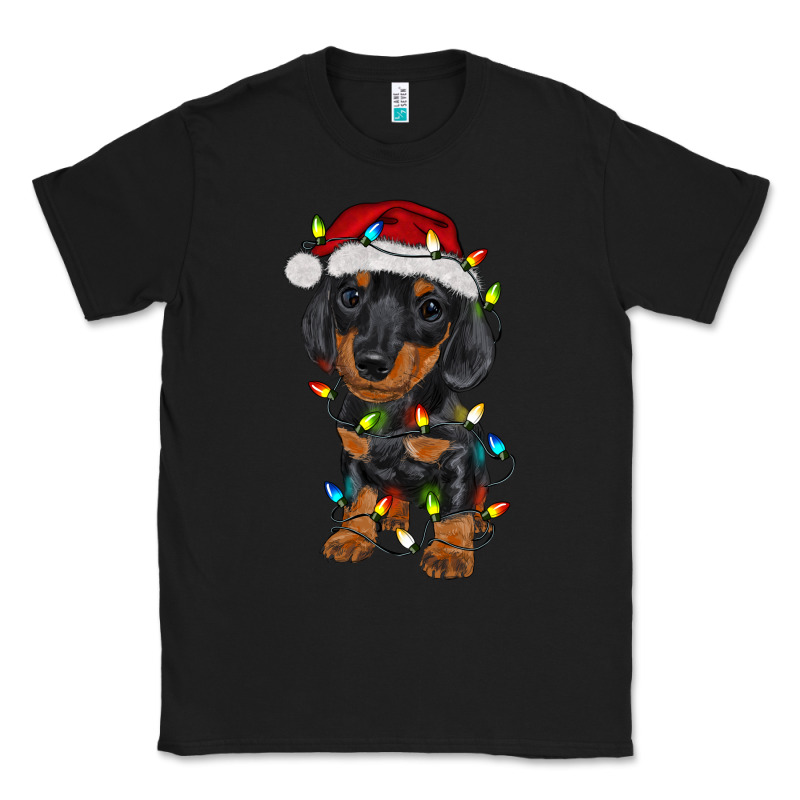 Dachshund Puppy Christmas Lights Classic Tee by RanaPortraitStore | Teevron