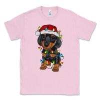 Bubblegum Pink dachshund puppy christmas lights Classic Tee - RanaPortraitStore