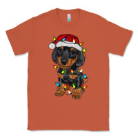 Copper dachshund puppy christmas lights Classic Tee - RanaPortraitStore