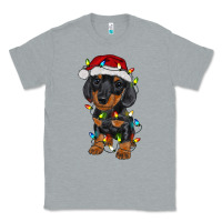Heather Grey dachshund puppy christmas lights Classic Tee - RanaPortraitStore