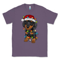Lavender dachshund puppy christmas lights Classic Tee - RanaPortraitStore