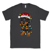 Smoke dachshund puppy christmas lights Classic Tee - RanaPortraitStore