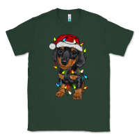 Sports Green dachshund puppy christmas lights Classic Tee - RanaPortraitStore