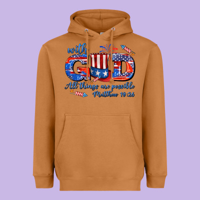 With God All Things Are Possible Usa Heavyweight Hoodie Designed By Adodesignshop