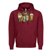 Burgundy highly caffeinated coffee cups Zipper Hoodie - Zillion Design Studio