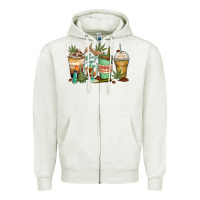 Oatmeal Heather highly caffeinated coffee cups Zipper Hoodie - Zillion Design Studio