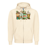 Sandshell highly caffeinated coffee cups Zipper Hoodie - Zillion Design Studio