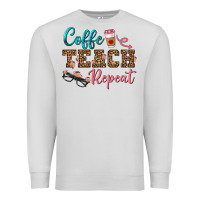 Dove Grey coffee teach repeat Premium Sweatshirt - BundleAndBundleShop