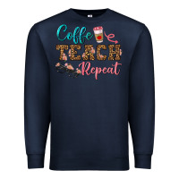 Navy coffee teach repeat Premium Sweatshirt - BundleAndBundleShop