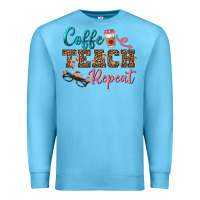 Ocean Blue coffee teach repeat Premium Sweatshirt - BundleAndBundleShop