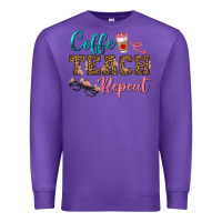 Purple coffee teach repeat Premium Sweatshirt - BundleAndBundleShop