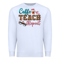 White coffee teach repeat Premium Sweatshirt - BundleAndBundleShop