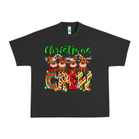 Pigment Black christmas crew  deer Urban Heavy Tee - MaliasSmallBusiness