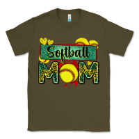 Army Green softball mom with leopard Classic Tee - Zillion Design Studio