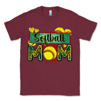 Burgundy softball mom with leopard Classic Tee - Zillion Design Studio