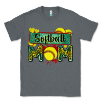 Charcoal Heather softball mom with leopard Classic Tee - Zillion Design Studio