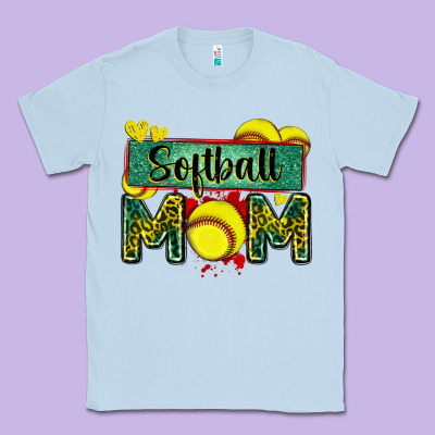 Softball Mom With Leopard Classic Tee Designed By Zillion Design Studio