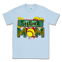 Dusty Blue softball mom with leopard Classic Tee - Zillion Design Studio