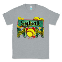 Heather Grey softball mom with leopard Classic Tee - Zillion Design Studio