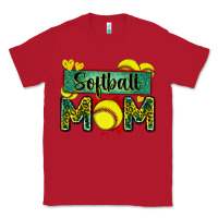 Red softball mom with leopard Classic Tee - Zillion Design Studio