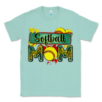 Seafoam softball mom with leopard Classic Tee - Zillion Design Studio