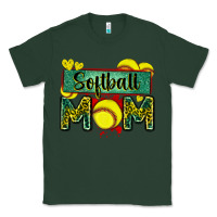 Sports Green softball mom with leopard Classic Tee - Zillion Design Studio