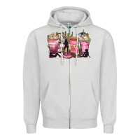Dove Grey let's go girls coffee cups Zipper Hoodie - Zillion Design Studio