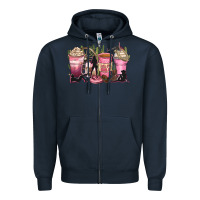 Navy let's go girls coffee cups Zipper Hoodie - Zillion Design Studio