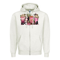 Oatmeal Heather let's go girls coffee cups Zipper Hoodie - Zillion Design Studio