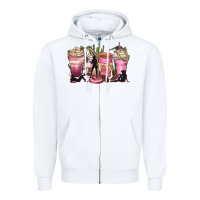 White let's go girls coffee cups Zipper Hoodie - Zillion Design Studio