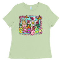 Matcha easter cross background Ladies Tee - BarkalooDesign