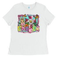 White easter cross background Ladies Tee - BarkalooDesign