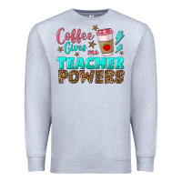 Heather Grey coffee gives me teacher powers Premium Sweatshirt - BundleAndBundleShop