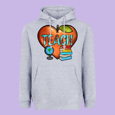 Teach Heart Heavyweight Hoodie Designed By Jahusdesignshop