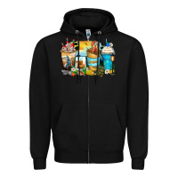 Black louisiana coffee cups Zipper Hoodie - Zillion Design Studio