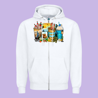 Louisiana Coffee Cups Zipper Hoodie Designed By Zillion Design Studio