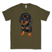 Army Green dachshund puppy Classic Tee - RanaPortraitStore