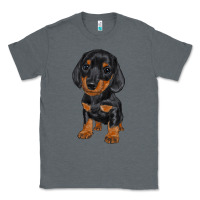 Charcoal Heather dachshund puppy Classic Tee - RanaPortraitStore