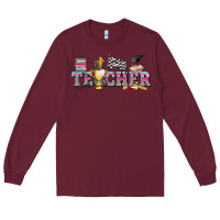 Burgundy race with teacher Long Sleeve Tee - texasbilliewilder