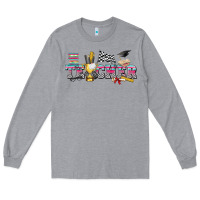 Heather Grey race with teacher Long Sleeve Tee - texasbilliewilder