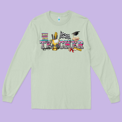 Race With Teacher Long Sleeve Tee Designed By Texasbilliewilder