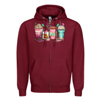 Burgundy mom coffee cups Zipper Hoodie - Zillion Design Studio