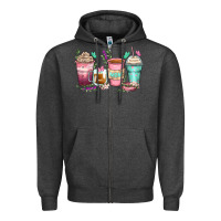 Charcoal Heather mom coffee cups Zipper Hoodie - Zillion Design Studio