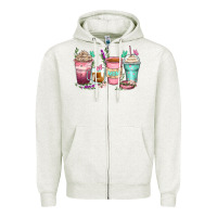 Oatmeal Heather mom coffee cups Zipper Hoodie - Zillion Design Studio