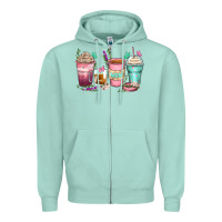 Seafoam mom coffee cups Zipper Hoodie - Zillion Design Studio