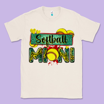 Softball Mini With Leopard Classic Tee Designed By Zillion Design Studio