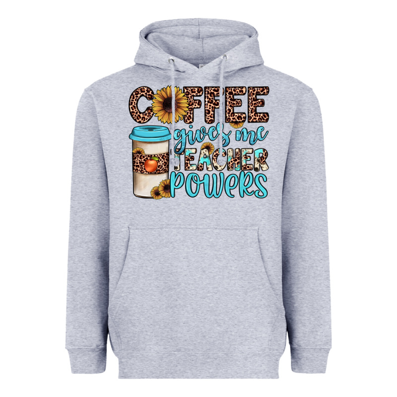Coffee Gives Me Teacher Powers Heavyweight Hoodie by JahusDesignShop | Teevron