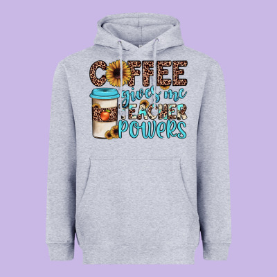 Coffee Gives Me Teacher Powers Heavyweight Hoodie Designed By Jahusdesignshop